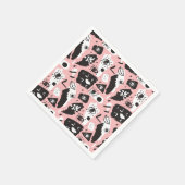 抽象芸術モダンの目と唇のパターン スタンダードカクテルナプキン (角)