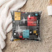 抽象芸術モダンの線ストライプの付きrec クッション (ブランケット)