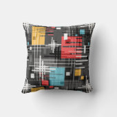 抽象芸術モダンの線ストライプの付きrec クッション (裏面)