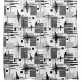 抽象芸術モダンの線ストライプの付きrec シャワーカーテン (正面)