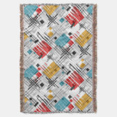 抽象芸術モダンの線ストライプの付きrec スローブランケット (正面縦)