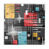 抽象芸術モダンの線ストライプの付きrec タイル (正面)