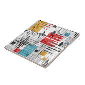 抽象芸術モダンの線ストライプの付きrec タイル (側面)