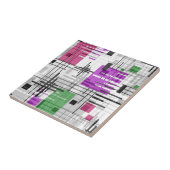 抽象芸術モダンの線ストライプの付きrec タイル (側面)