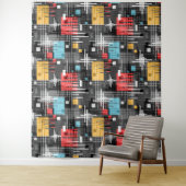 抽象芸術モダンの線ストライプの付きrec タペストリー (インサイチュ)