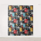 抽象芸術モダンの線ストライプの付きrec タペストリー (正面)