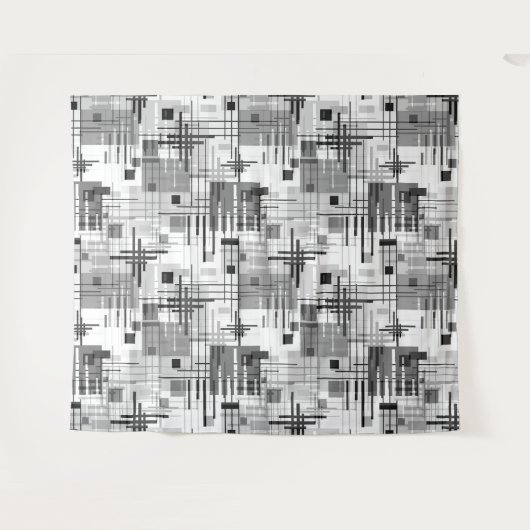 抽象芸術モダンの線ストライプの付きrec タペストリー (正面(横))