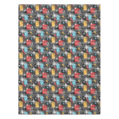 抽象芸術モダンの線ストライプの付きrec テーブルクロス (正面)