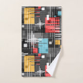 抽象芸術モダンの線ストライプの付きrec バスタオルセット (ハンドタオル)