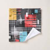 抽象芸術モダンの線ストライプの付きrec バスタオルセット (ウォッシュタオル)