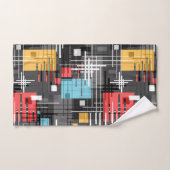 抽象芸術モダンの線ストライプの付きrec バスタオルセット (ハンドタオル)