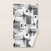 抽象芸術モダンの線ストライプの付きrec バスタオルセット (ハンドタオル)