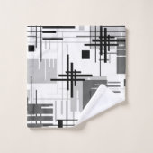 抽象芸術モダンの線ストライプの付きrec バスタオルセット (ウォッシュタオル)