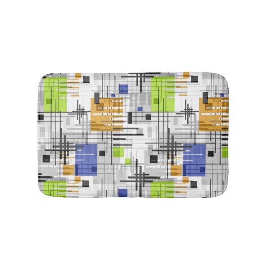 抽象芸術モダンの線ストライプの付きrec バスマット (正面)