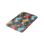 抽象芸術モダンの線ストライプの付きrec バスマット (アングル)