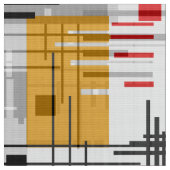 抽象芸術モダンの線ストライプの付きrec ファブリック (クローズアップ)