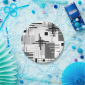 抽象芸術モダンの線ストライプの付きrec ペーパープレート (パーティー)