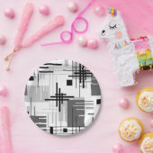 抽象芸術モダンの線ストライプの付きrec ペーパープレート (パーティー)