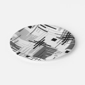 抽象芸術モダンの線ストライプの付きrec ペーパープレート (アングル)