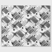 抽象芸術モダンの線ストライプの付きrec ラッピングペーパー (フラット)