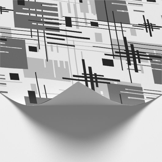 抽象芸術モダンの線ストライプの付きrec ラッピングペーパー (角)