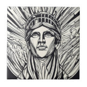 抽象芸術モダンの自由の線の芸術 タイル (正面)