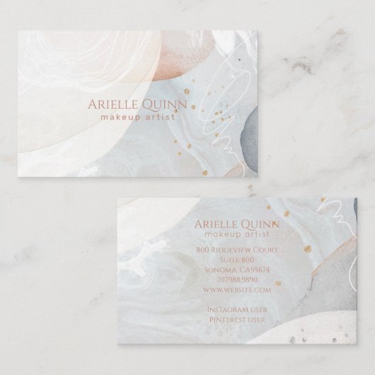 抽象芸術モダンの色の形状質感自然 名刺 (正面/裏面)