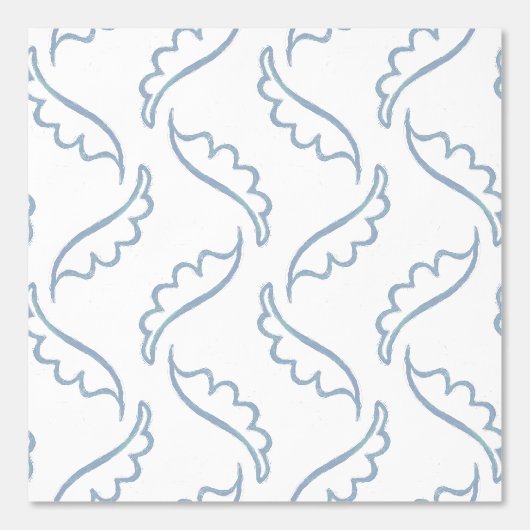 抽象芸術モダンの葉の白と青 壁紙 (正面)