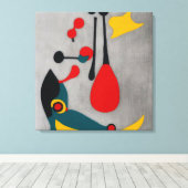 抽象芸術モダンの赤い振り子 キャンバスプリント (インサイチュ (ウッドフロア))