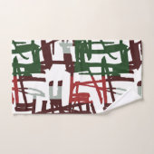 抽象芸術モダンの赤と緑の線 バスタオルセット (ハンドタオル)