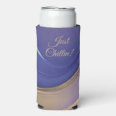 抽象芸術モダンはチリンブルー、パープル、金ゴールド スリム缶クーラー (Seltzer正面)