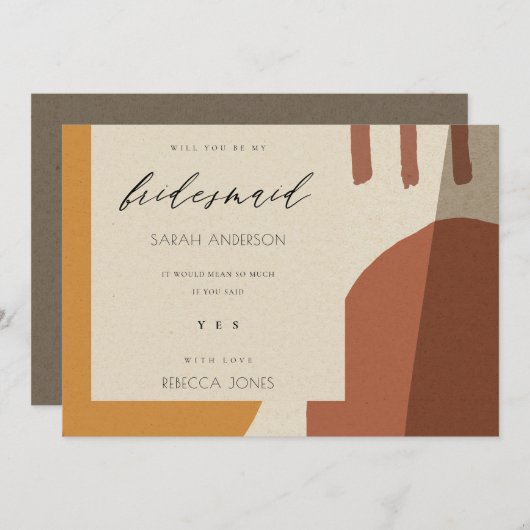 抽象芸術モダンは私のブ芸術的リーズメイドである 招待状 (正面/裏面)