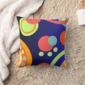 抽象芸術モダンは青いオレンジ色の緑を丸める クッション (ブランケット)