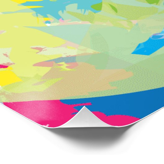 抽象芸術モダンアカラフルルフェイクキャンバス印刷 ポスター (コーナー)