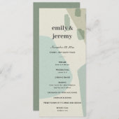 抽象芸術モダンアクアアートの結婚セレモニープログラム メニュー (正面/裏面)