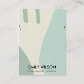 抽象芸術モダンアクアブルーアートネックレスディスプレイ 名刺 (正面)