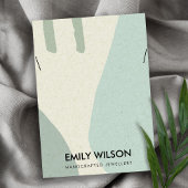 抽象芸術モダンアクアブルーアートネックレスディスプレイ 名刺