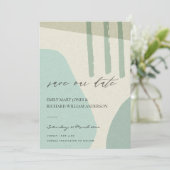 抽象芸術モダンアクアブルークラフト芸術的アート セーブザデート (スタンド正面)