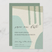 抽象芸術モダンアクアブルークラフト芸術的アート セーブザデート (正面/裏面)