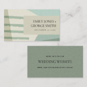 抽象芸術モダンアクアブルー結婚アートの結婚式 名刺 (正面/裏面)