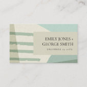 抽象芸術モダンアクアブルー結婚アートの結婚式 名刺 (正面)