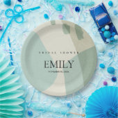 抽象芸術モダンアクアブルー芸術的ブライダルシャワー ペーパープレート (パーティー)