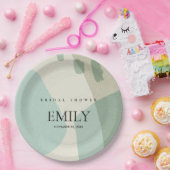 抽象芸術モダンアクアブルー芸術的ブライダルシャワー ペーパープレート (パーティー)