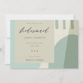 抽象芸術モダンアクア芸術的は僕の花嫁だ 招待状 (正面)