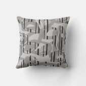 抽象芸術モダンアストライプのートグレー、白、黒 クッション (裏面)