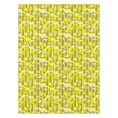 抽象芸術モダンアストライプのート黄白黒十dec テーブルクロス (正面)