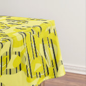 抽象芸術モダンアストライプのート黄白黒十dec テーブルクロス (インサイチュ)