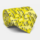 抽象芸術モダンアストライプのート黄白黒十dec ネクタイ (ロール)