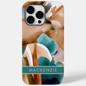 抽象芸術モダンアーストーンテラコッタティール(緑がかった色) Case-Mate iPhoneケース (裏面)