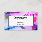 抽象芸術モダンアートのシックな紫と青 名刺 (裏面)